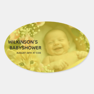 Baby Image Baby Shower Oval Sticker