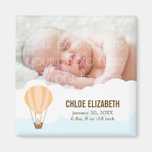 Baby in a Balloon Baby Birth Announcements Magnet