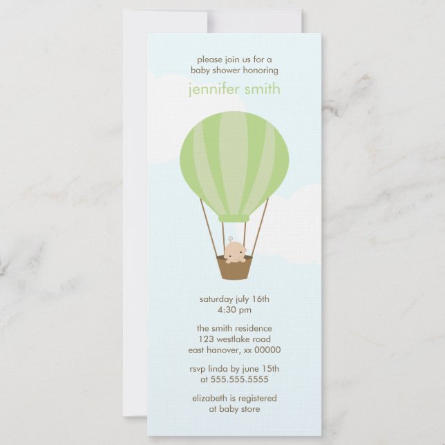 Baby in a Balloon Invitation (Front)