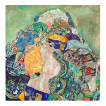 Baby in a Cradle by Gustav Klimt