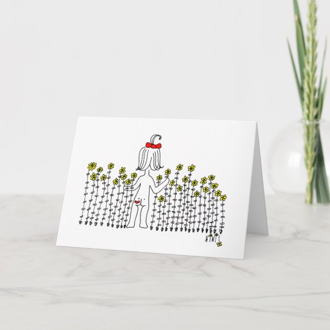 Baby in a field of flowers thank you card (Front)