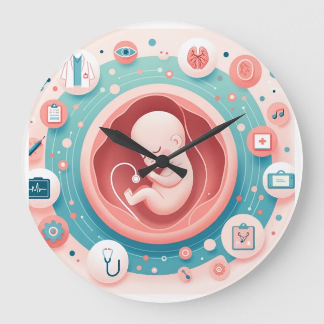 Baby in a Mother's Womb Wall Clock (Front)