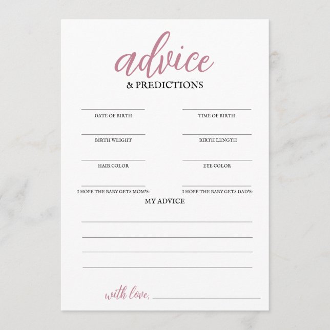 Baby in Bloom Advice & Predictions Programme (Front)