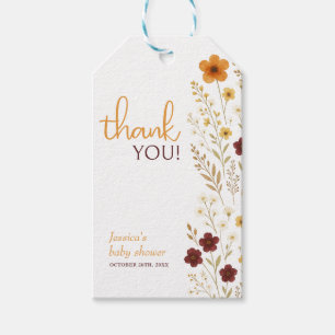 Baby in Bloom Autumn Wildflowers Baby Shower Gift Tags