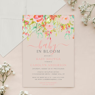 Baby In Bloom Baby Shower Acrylic Invitations