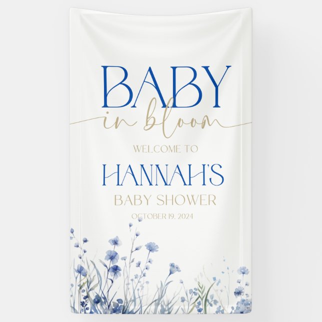 Baby in Bloom baby shower banner (Vertical)