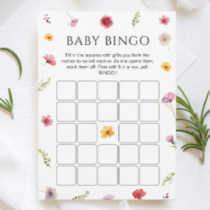 Baby in Bloom Baby Shower Bingo Game Card
