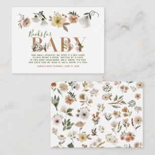 Baby in Bloom Baby Shower Boho Book Request Enclosure Card