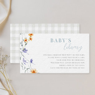 Baby in Bloom Baby Shower Book Request Enclosure Card