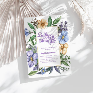 Baby in Bloom Baby Shower – Botanical Watercolor Invitation