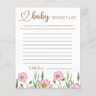 Baby in bloom baby shower bucket list
