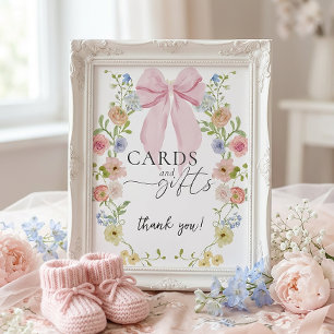 Baby in Bloom Baby Shower Card Gifts Sign