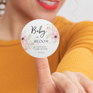 Baby in Bloom Baby Shower Classic Round Sticker