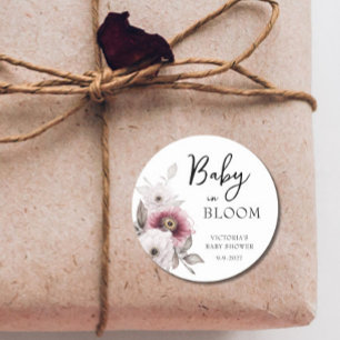 Baby in Bloom Baby Shower Classic Round Sticker