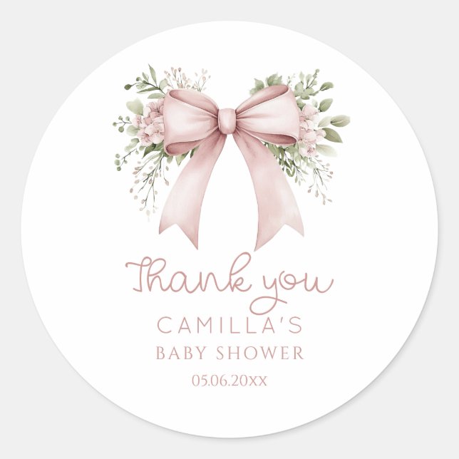 Baby In Bloom Baby Shower Classic Round Sticker (Front)