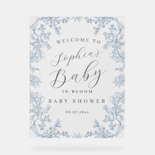 Baby In Bloom Baby Shower Clear Welcome Sign