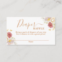 Baby in Bloom baby shower Diaper Raffle Card