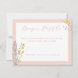 Baby in Bloom Baby Shower Diaper Raffle Card