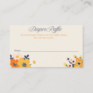 Baby in Bloom Baby Shower Diaper Raffle cards