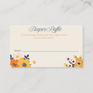 Baby in Bloom Baby Shower Diaper Raffle cards