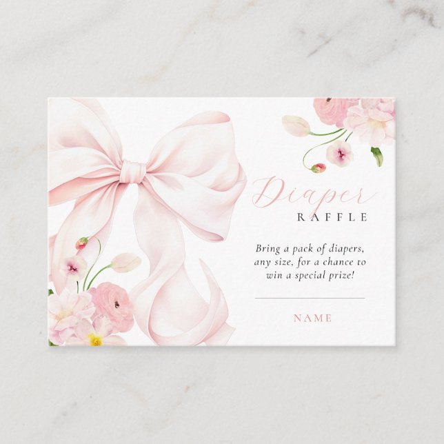 Baby in Bloom Baby Shower Diaper Raffle Enclosure Card (Front)