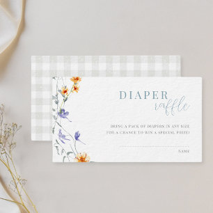 Baby in Bloom Baby Shower Diaper Raffle Enclosure Card