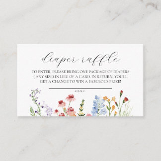 Baby In Bloom Baby Shower Diaper Raffle Ticket Enclosure Card