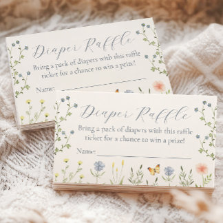 Baby in Bloom Baby Shower Diaper Raffle Ticket Enclosure Card