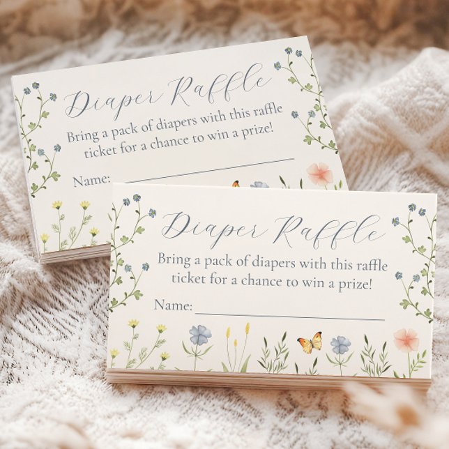 Baby in Bloom Baby Shower Diaper Raffle Ticket Enclosure Card (Creator Uploaded)