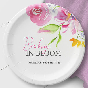 Baby in Bloom Baby Shower Disposable Paper Plate