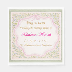 Baby in Bloom Baby Shower, Elegant Floral design Napkin