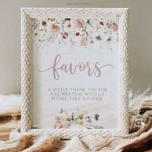 Baby in bloom baby shower favors pedestal sign