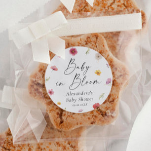 Baby in Bloom Baby Shower Favour Classic Round Sticker