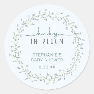 Baby in Bloom Baby Shower Favour Classic Round Sticker