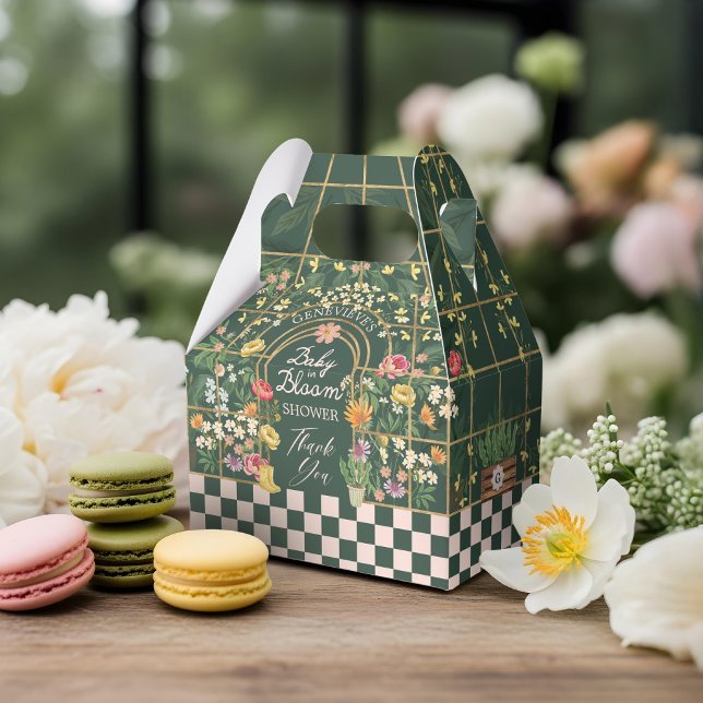 Baby in Bloom Baby Shower Floral Garden Greenhouse Favour Box (Baby in Bloom Baby Shower Floral Garden Greenhouse Favor Boxes)