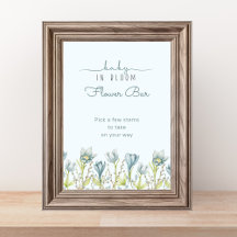Baby in Bloom Baby Shower Flower Bar Sign