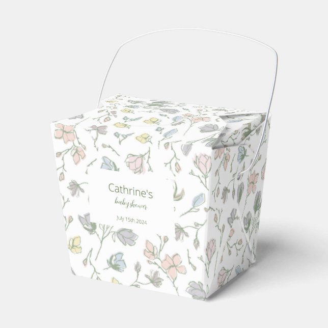 Baby in Bloom Baby Shower Gender Neutral Favour Box (Front Side)