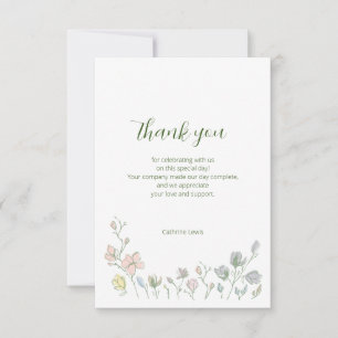 Baby in Bloom Baby Shower Gender Neutral Thank You Card