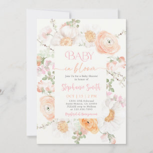 Baby in Bloom Baby Shower Girl Invitation