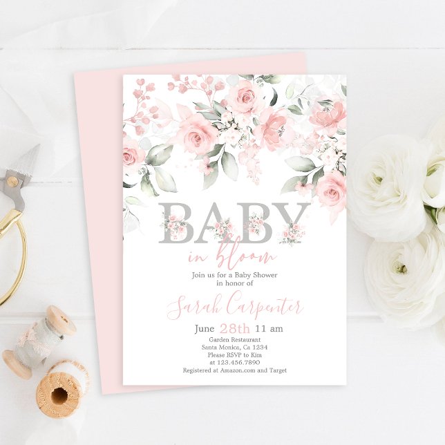 Baby in Bloom Baby Shower Girl Invitation (Creator Uploaded)