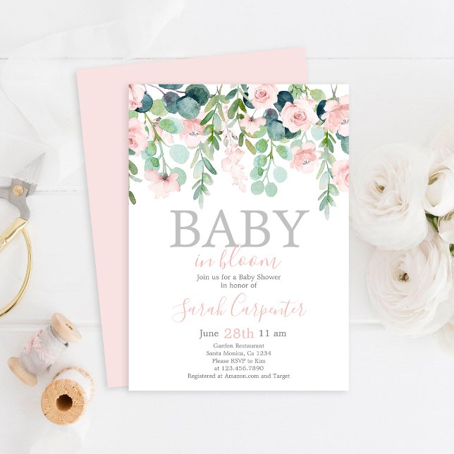 Baby in Bloom Baby Shower Girl Invitation (Creator Uploaded)