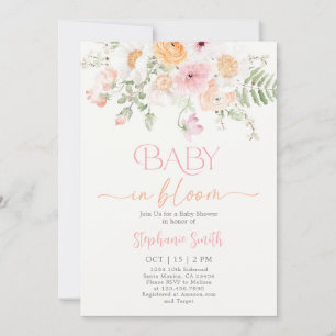Baby in Bloom Baby Shower Girl Invitation