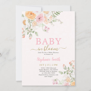 Baby in Bloom Baby Shower Girl Invitation
