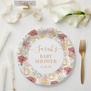 Baby in Bloom Baby Shower Girl Paper Plate