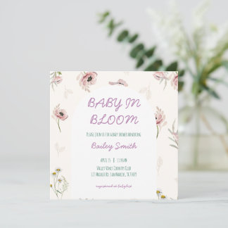 baby in bloom baby shower invitation