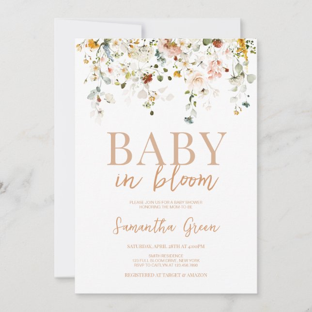 Baby in Bloom Baby Shower Invitation (Front)