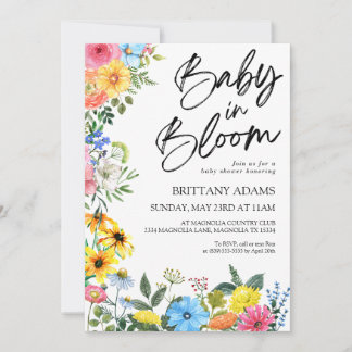 Baby In Bloom - Baby Shower Invitation