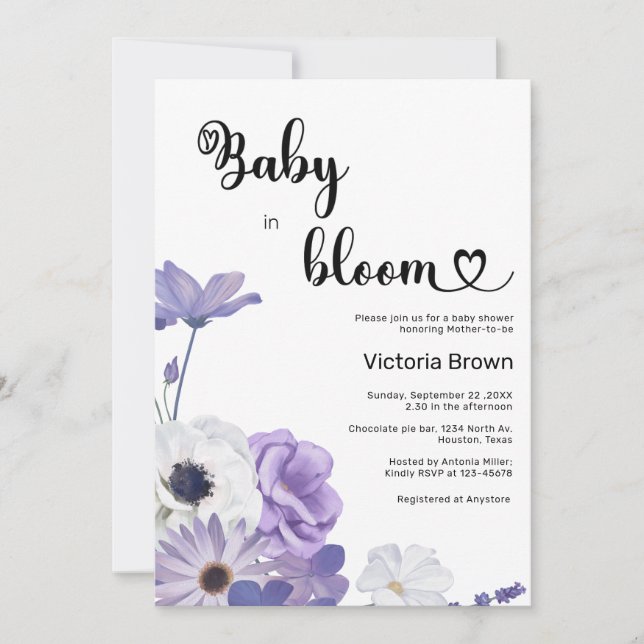 Baby in Bloom Baby Shower Invitation (Front)