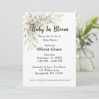 Baby in Bloom Baby Shower Invitation