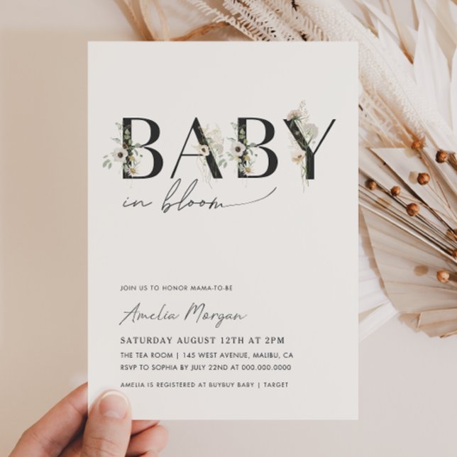 Baby in Bloom Baby Shower Invitation (Creator Uploaded)